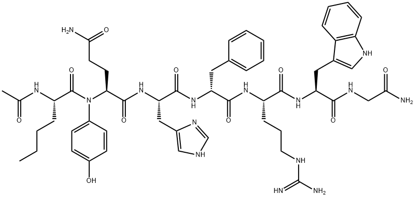 alpha-MSH (4-10)NH2, Ac-Nle(4)-Glu(gamma-4'-hydroxyanilide)(5)-Phe(7)- 结构式