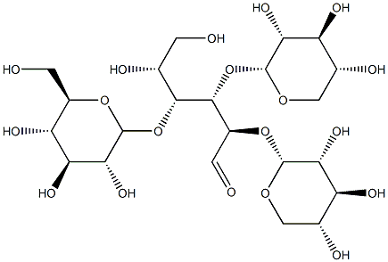 O-alpha-glucopyranosyl-(1-4)-O-alpha-xylopyranosyl-(1-4)-O-alpha-xylopyranosyl-(1-4)-glucopyranose 结构式