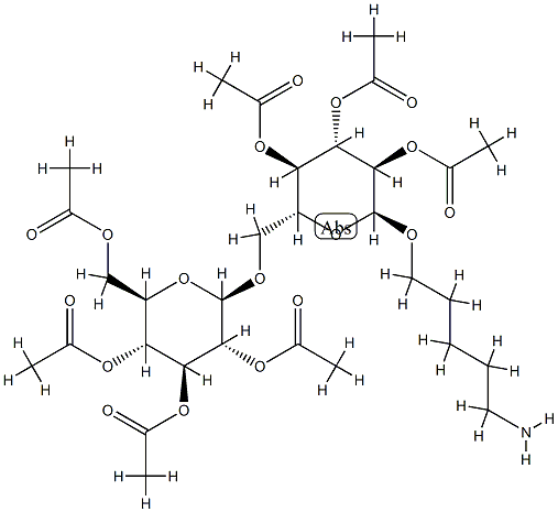 5-aminopentyl-2,3,4,2',3',4',6'-hepta-O-acetylgentiobioside 结构式