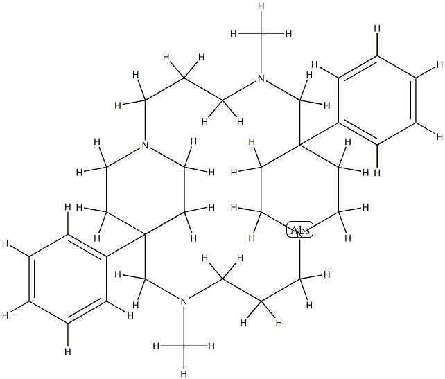 5,14-Dimethyl-7,16-diphenyl-1,5,10,14-tetraazatricyclo[14.2.2.27,10]docosane 结构式