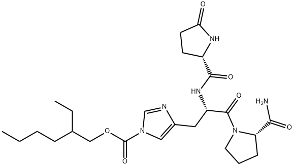 5-Oxo-L-Pro-1-[(2-ethylhexyloxy)carbonyl]-L-His-L-Pro-NH2 结构式