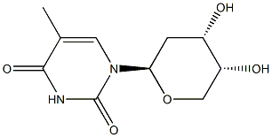 1-(2-Deoxy-β-D-ribopyranosyl)thymine 结构式