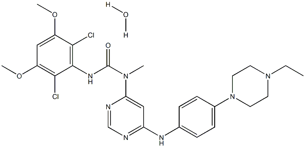 化合物 INFIGRATINIB MONOHYDRATE 结构式