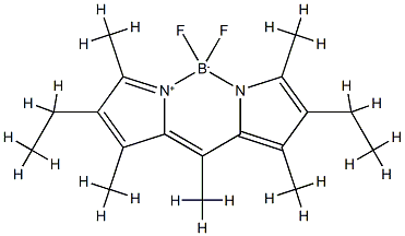 [[(4-乙基-3,5-二甲基-1H-吡咯-2-基)(4-乙基-3,5-二甲基-2H-吡咯-2-亚基)甲基]甲烷](二氟硼烷) 结构式