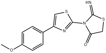 2-imino-3-[4-(4-methoxyphenyl)-1,3-thiazol-2-yl]-1,3-thiazolidin-4-one 结构式