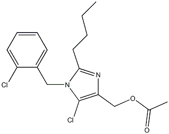 (4-(2-n-butyl-5-chloro-1-(2-chlorobenzyl)imidazolyl)methyl) acetate 结构式