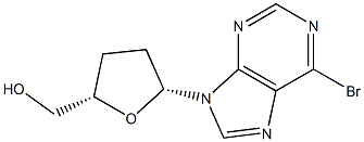 (2S)-5α-(6-Bromo-9H-purine-9-yl)tetrahydro-2α-furanmethanol 结构式