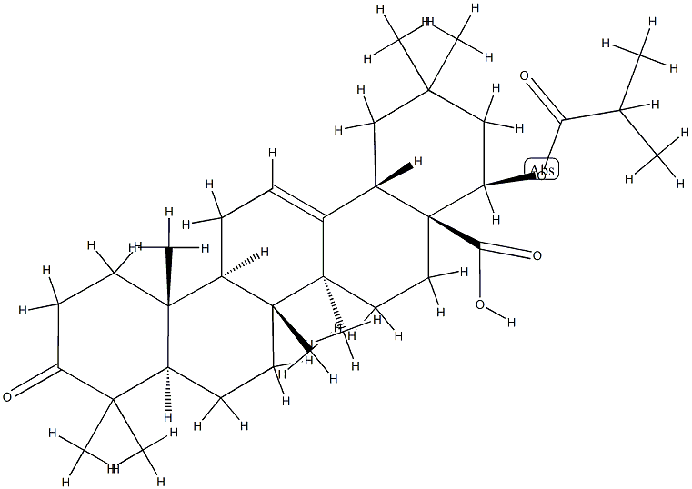 22β-(Isobutyryloxy)-3-oxooleana-12-ene-28-oic acid 结构式