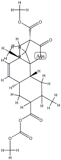 4,11,11-tris(methoxycarbonyl)-6-methyltricyclo(7.4.0.0)tridec-7-ene-4,2-carbolactone 结构式