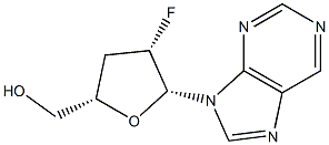 9-(2',3'-dideoxy-2'-fluoroarabinofuranosyl)purine 结构式