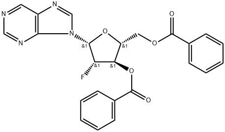 9-(3,5-二-O-苯甲酰基-2-脱氧-2-氟-BETA-D-阿拉伯呋喃糖基)-9H-嘌呤 结构式