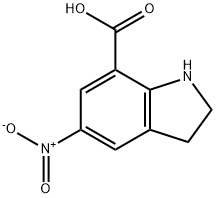 5-硝基吲哚啉-7-羧酸 结构式