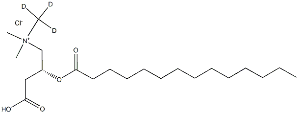 (3R)-4-[dimethyl(trideuteriomethyl)azaniumyl]-3-tetradecanoyloxybutanoate:hydrochloride 结构式