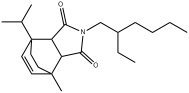 2-(2-乙基己基)-3A,4,7,7A-四氢-4-甲基-7-(1-甲基乙基)-4,7-桥亚乙基-1H-异吲哚-1,3(2H)-二酮 结构式