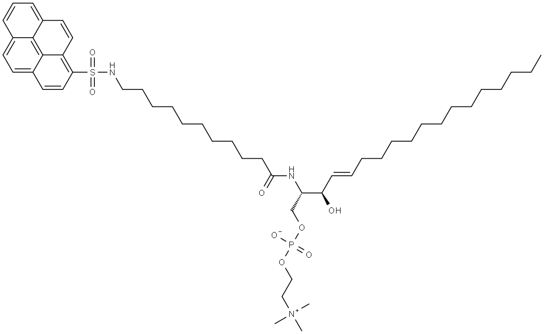 N-(11-(1-pyrene)sulfonylaminoundecanoyl)sphingomyelin 结构式