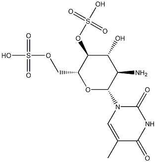 1-thyminylglucosamine-4,6-disulfate 结构式