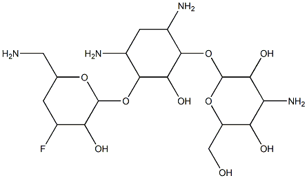 3',4'-dideoxy-3'-fluorokanamycin A 结构式