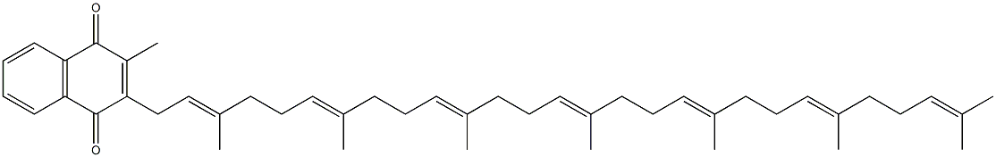 2-Methyl-3-(3,7,11,15,19,23,27-heptamethyl-2,6,10,14,18,22,26-octacosaheptenyl)-1,4-naphthoquinone 结构式