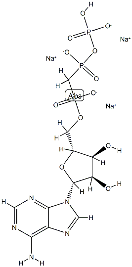 trisodium:[(2R,3S,4R,5R)-5-(6-aminopurin-9-yl)-3,4-dihydroxyoxolan-2-yl]methoxy-[[[hydroxy(oxido)phosphoryl]oxy-oxidophosphoryl]methyl]phosphinate 结构式