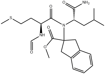 N-formylmethionyl-leucyl-2-aminoindane-2-carboxylic acid phenylalanine methyl ester 结构式