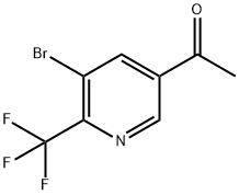 1-(5-溴-6-(三氟甲基)吡啶-3-基)乙酮 结构式