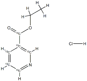 Ethyl Nicotinate-1,2',3',4',5',6'-13C6 Hydrochloride Salt 结构式