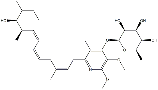 3'-去氧塔洛糖杀粉蝶菌素 结构式