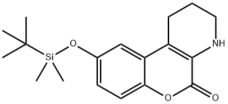 9-(TERT-BUTYLDIMETHYLSILYLOXY)-3,4-DIHYDRO-1H-CHROMENO[3,4-B]PYRIDIN-5(2H)-ONE 结构式
