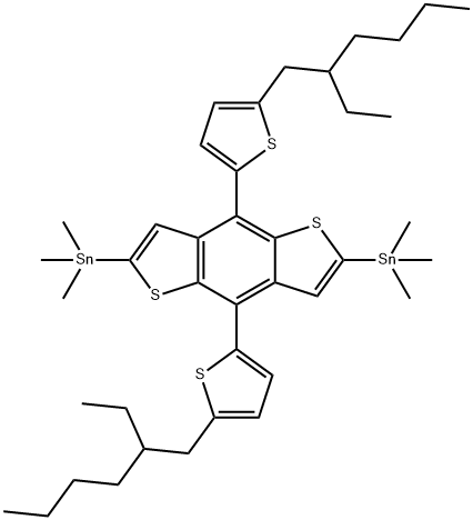 2,6-二(三甲基锡)-4,8-二(5-(2-乙基己基)噻吩基-2-)-苯并二噻吩 结构式