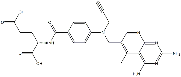 10-propargyl-5-methyl-5-deazaaminopterin analog of folic acid 结构式