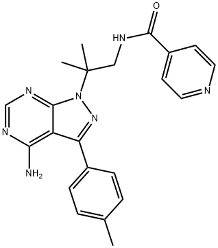 N-[2-[4-氨基-3-(4-甲基苯基)-1H-吡唑并[3,4-D]嘧啶-1-基]-2-甲基丙基]-4-吡啶甲酰胺 结构式