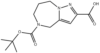 5-(叔-丁氧羰基)-5,6,7,8-四氢-4H-吡唑并[1,5-A][1,4]二氮杂卓-2-羧酸 结构式