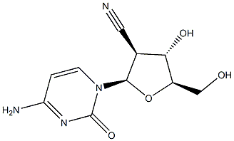 4-氨基-1-(2-氰基-2-脱氧-BETA-D-呋喃阿拉伯糖基)-2(1H)-嘧啶酮 结构式