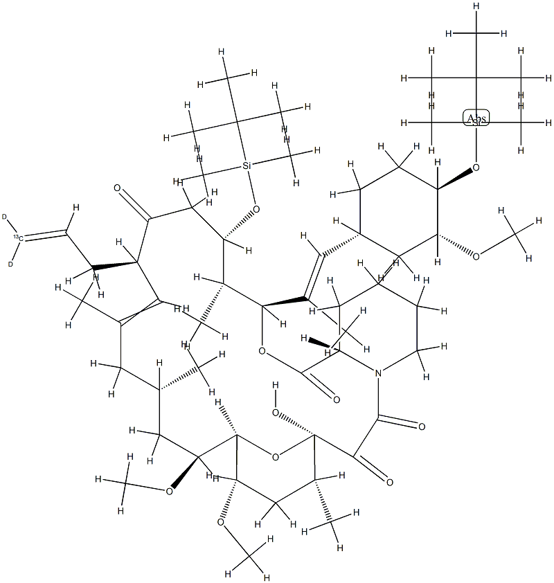 24,32-Bis-O-(tert-butyldimethylsilyl)-FK-506-13C, D2 (Major) 结构式