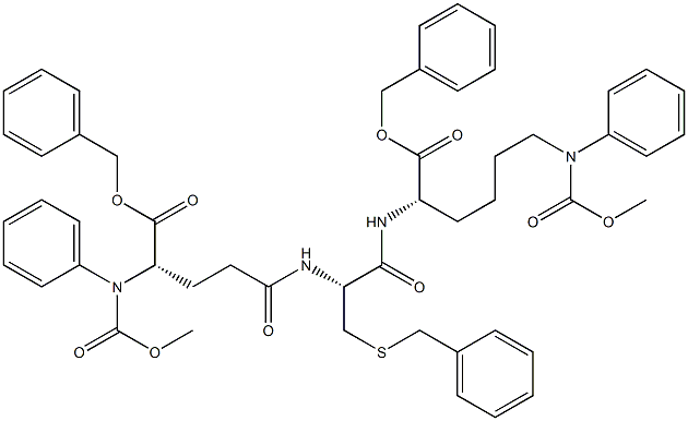 N,N-Dibenzyloxycarbonyl-S,O,O-tri-benzyl-L-γ-glutaMyl-L-cysteinyl-L-lysine 结构式