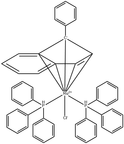 氯(1-苯基茚基)双(三苯基膦)合钌(II) 结构式