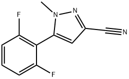 5-(2,6-二氟苯基)-1-甲基-1H-吡唑-3-甲腈 结构式