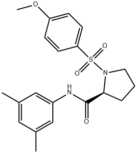 (2S)-N-(3,5-DIMETHYLPHENYL)-1-(4-METHOXYPHENYL)SULFONYLPYRROLIDINE-2-CARBOXAMIDE 结构式