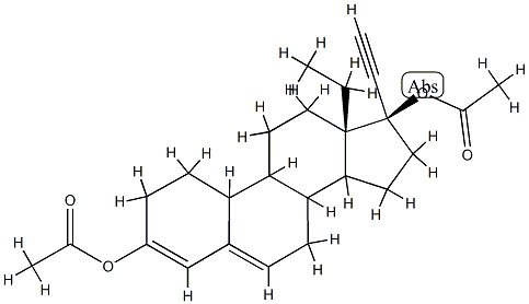 17α-Ethynyl-18-methylestra-3,5-diene-3,17β-diol Diacetate 结构式