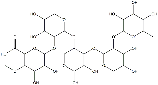 Fuco-4-O-methylglucuronoxylan 结构式