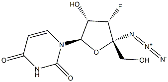 4'-C-叠氮基-3'-脱氧-3'-氟尿苷 结构式