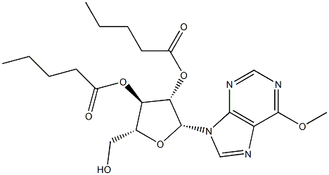 6-Methoxy-9-[2-O,3-O-bis(1-oxopentyl)-β-D-arabinofuranosyl]-9H-purine 结构式
