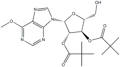 6-Methoxy-9-[2-O,3-O-bis(2,2-dimethyl-1-oxopropyl)-β-D-arabinofuranosyl]-9H-purine 结构式