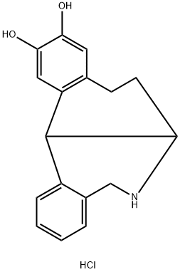 (±)-trans-10,11-Dihydroxy-5,6,6a,7,8,12b-hexahydrobenzo[a]phenanthridine  hydrochloride 结构式