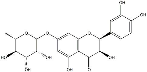 二氢槲皮素-7-0-鼠李糖苷 结构式