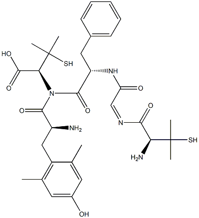 enkephalin, 2,6-dimethyl-Tyr(1)-Pen(2,5)- 结构式
