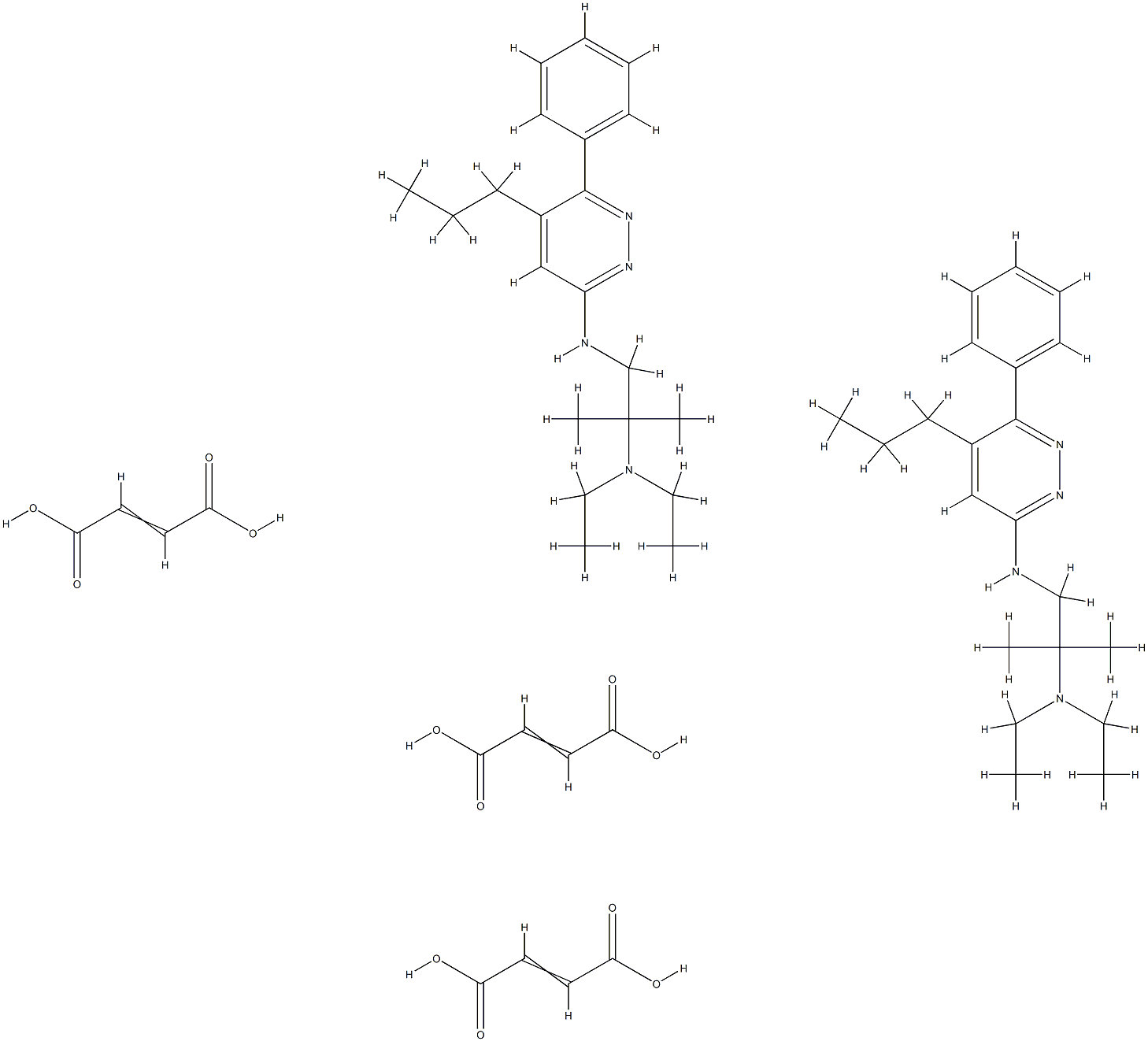 N'',N''-DIETHYL-2-METHYL-N-(6-PHENYL-5-PROPYLPYRIDAZIN-3-YL)PROPANE-1,2-DIAMINE--FUMARIC ACID (2:3) 结构式