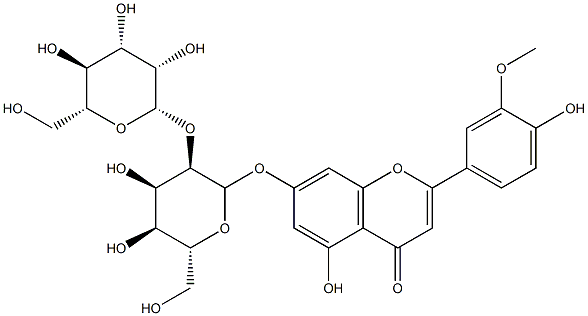 Chrysoeriol-7-O-(2'-O-mannopyranosyl)allopyranoside 结构式