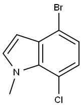 4-溴-7-氯-1-甲基-1H-吲哚 结构式