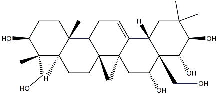 Olean-12-ene-3β,16α,21β,22α,23,28-hexol 结构式